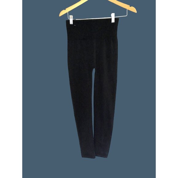 ETITU- WOMENS BLACK HIGH WAISTED FLEECE LINED LEGGINGS SIZE ONE SIZE FITS ALL - Picture 2 of 5